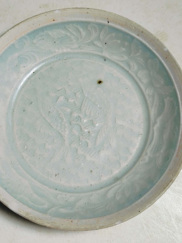 古玩陶瓷湖田窯青白釉雙魚洗拍賣，當(dāng)前價(jià)格2800元