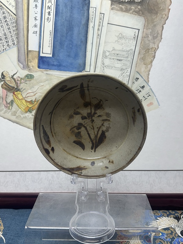 古玩陶瓷明代精品磁州窯蘭花盤拍賣，當前價格289元