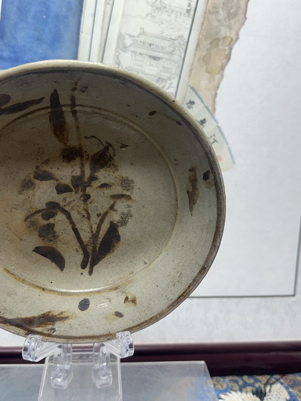 古玩陶瓷明代精品磁州窯蘭花盤拍賣，當前價格289元