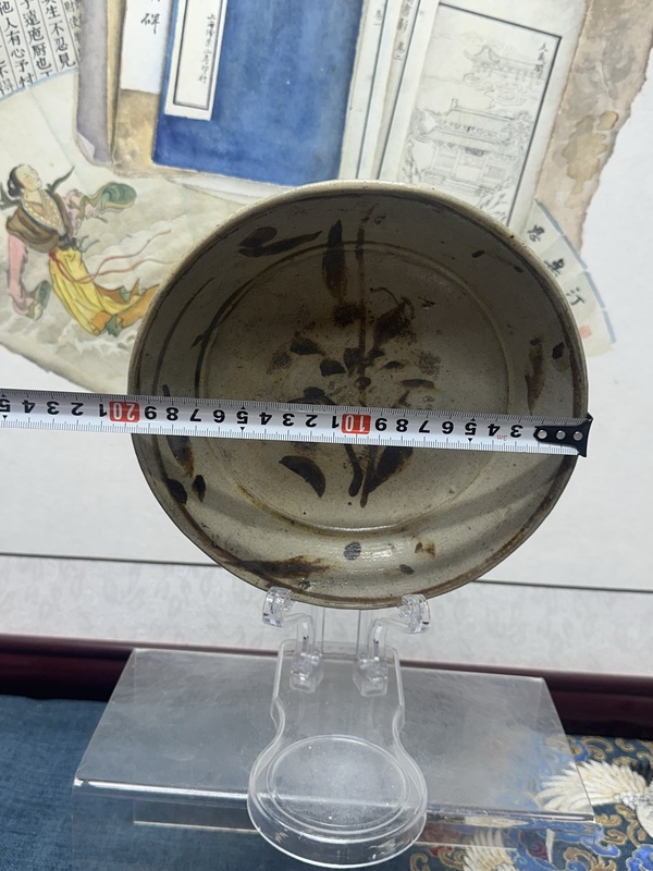 古玩陶瓷明代精品磁州窯蘭花盤拍賣，當前價格289元