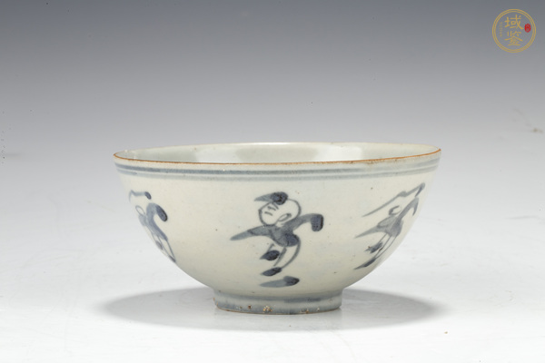 古玩陶瓷明晚·青花嬰戲紋碗真品鑒賞圖