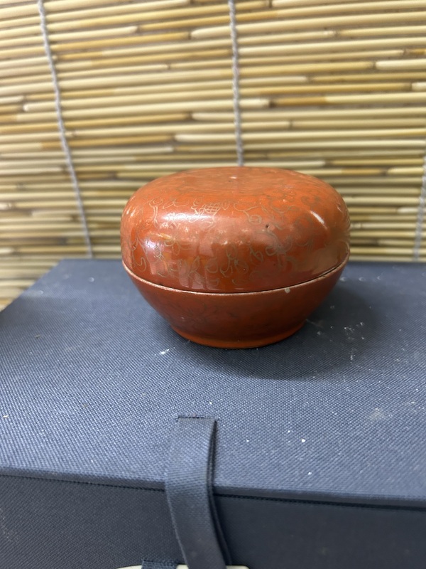 古玩陶瓷清代**紅描金蓋盒拍賣，當(dāng)前價(jià)格1500元