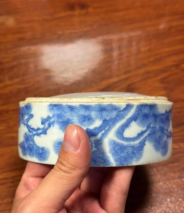 古玩陶瓷晚清民國青花節盒拍賣，當前價格860元