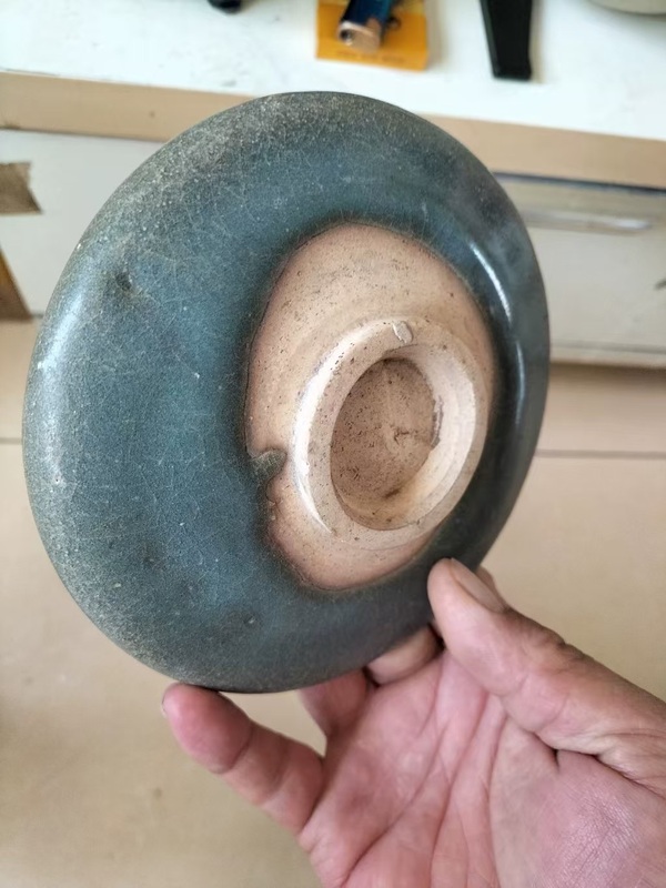 古玩陶瓷元鈞窯天藍釉盤拍賣，當(dāng)前價格1567元