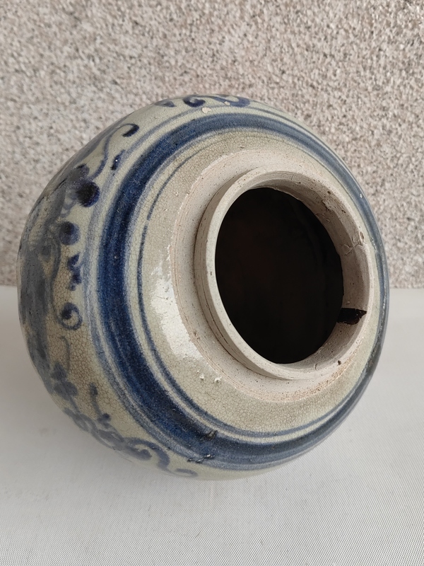 古玩陶瓷青花花卉紋罐拍賣,當前價格1100元