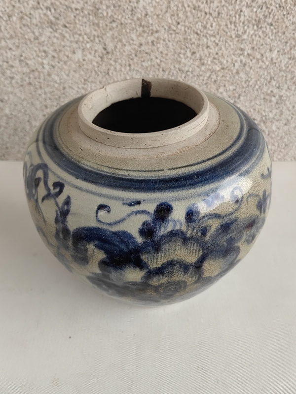 古玩陶瓷青花花卉紋罐拍賣,當前價格1100元