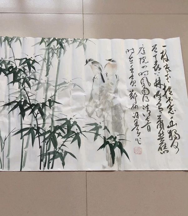古玩字畫許墨竹石白頭翁橫披拍賣，當(dāng)前價(jià)格9850元