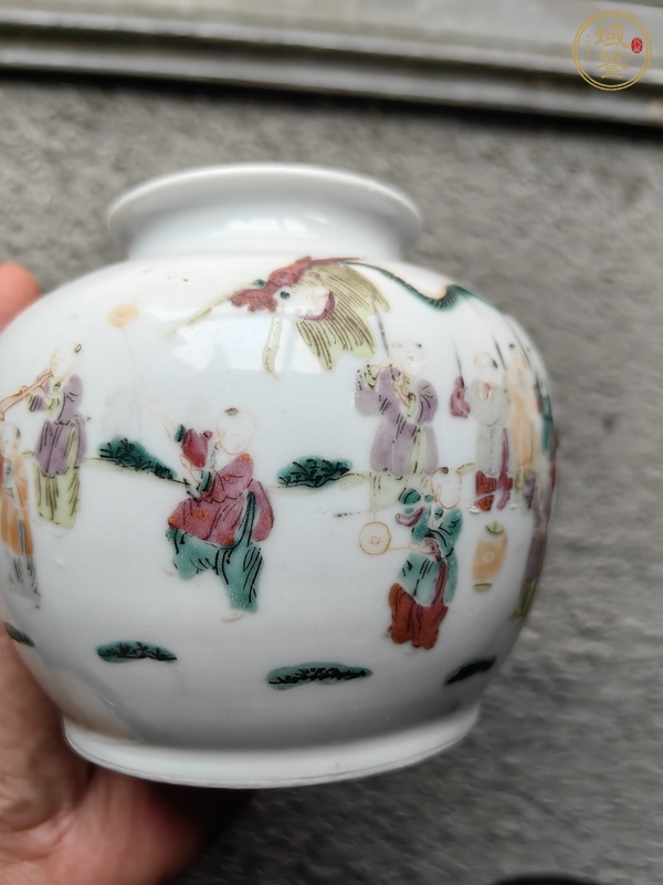 古玩清晚百子鬧龍燈嬰戲紋石榴尊真品鑒賞圖