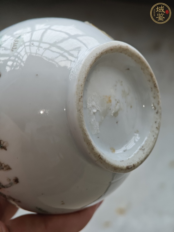 古玩陶瓷粉彩麒麟送子玉壺春瓶真品鑒賞圖