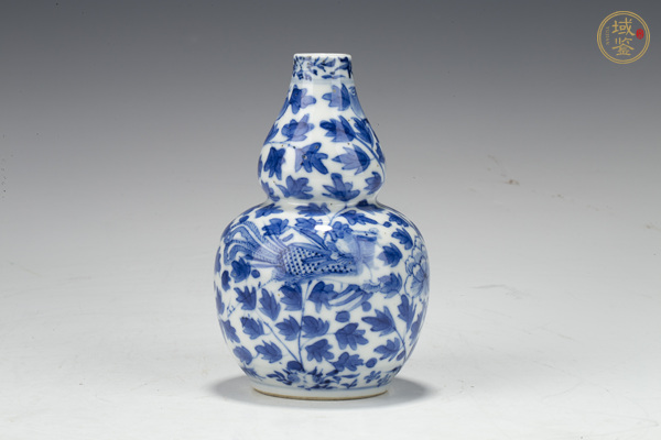 古玩陶瓷晚清·青花鳳穿牡丹紋葫蘆瓶真品鑒賞圖