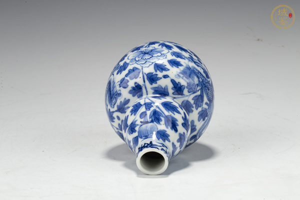 古玩陶瓷晚清·青花鳳穿牡丹紋葫蘆瓶真品鑒賞圖