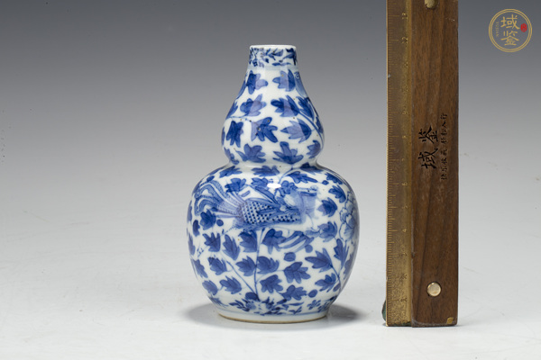 古玩陶瓷晚清·青花鳳穿牡丹紋葫蘆瓶真品鑒賞圖