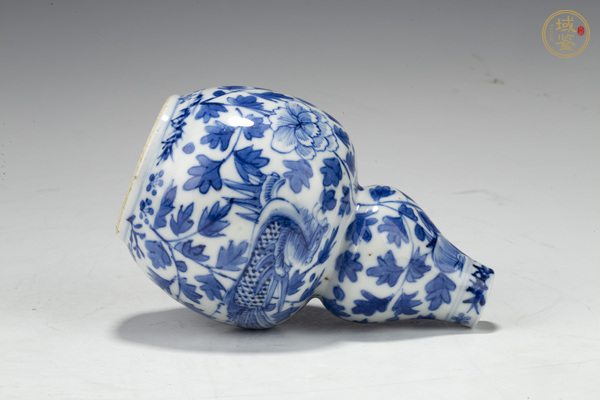 古玩陶瓷晚清·青花鳳穿牡丹紋葫蘆瓶真品鑒賞圖