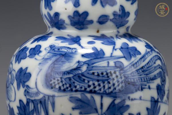 古玩陶瓷晚清·青花鳳穿牡丹紋葫蘆瓶真品鑒賞圖