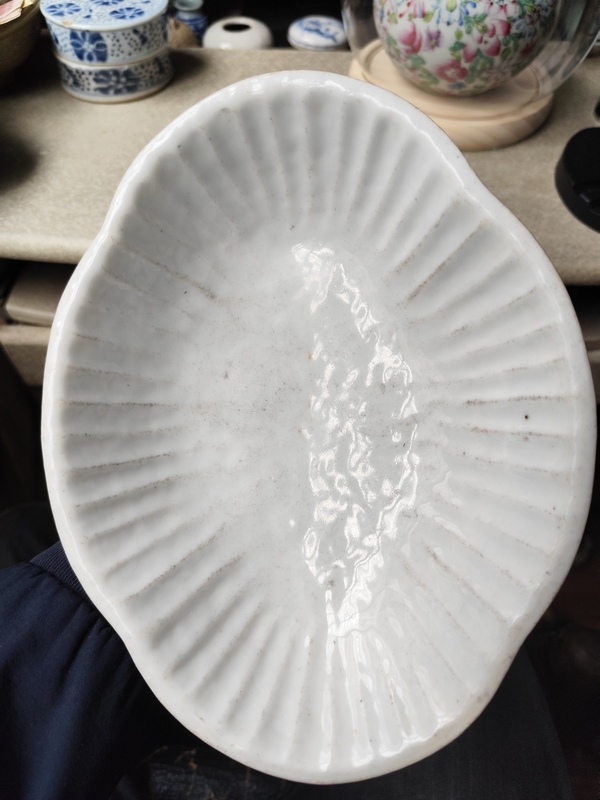 古玩陶瓷清晚·粉彩漁樵耕讀紋海棠形供盤拍賣，當(dāng)前價格4800元
