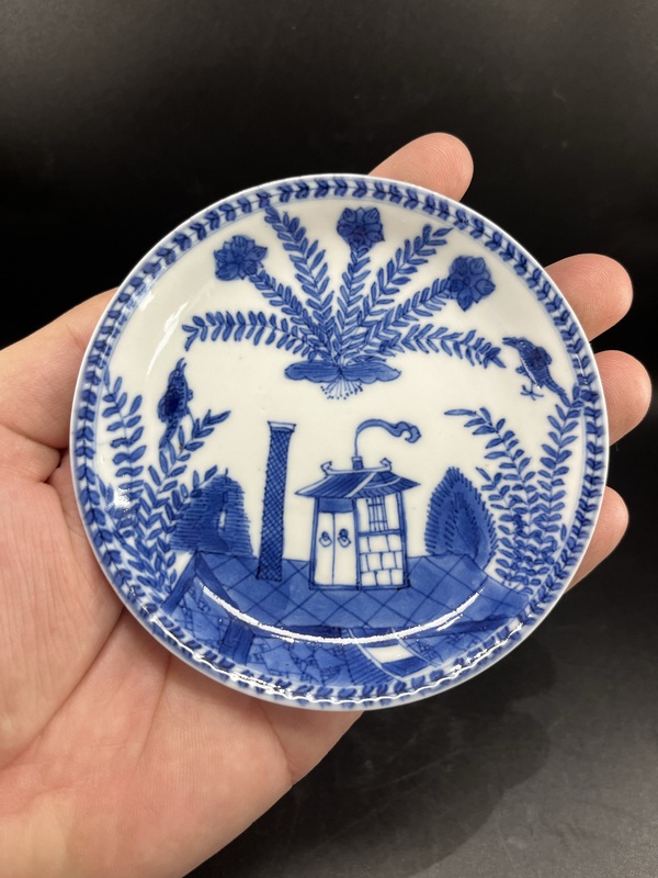 古玩陶瓷青花西洋風(fēng)景圖杯碟拍賣，當(dāng)前價(jià)格5800元