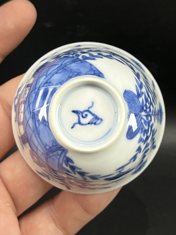古玩陶瓷青花西洋風(fēng)景圖杯碟拍賣，當(dāng)前價(jià)格5800元