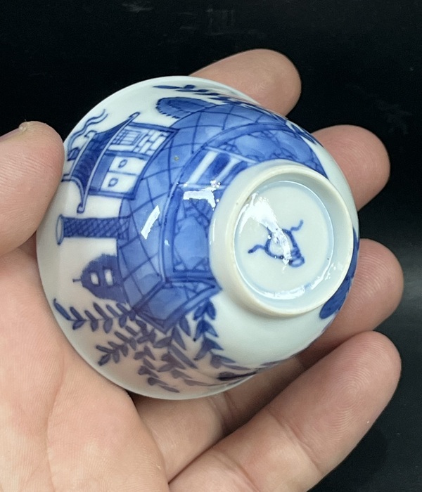 古玩陶瓷青花西洋風(fēng)景圖杯碟拍賣，當(dāng)前價(jià)格5800元