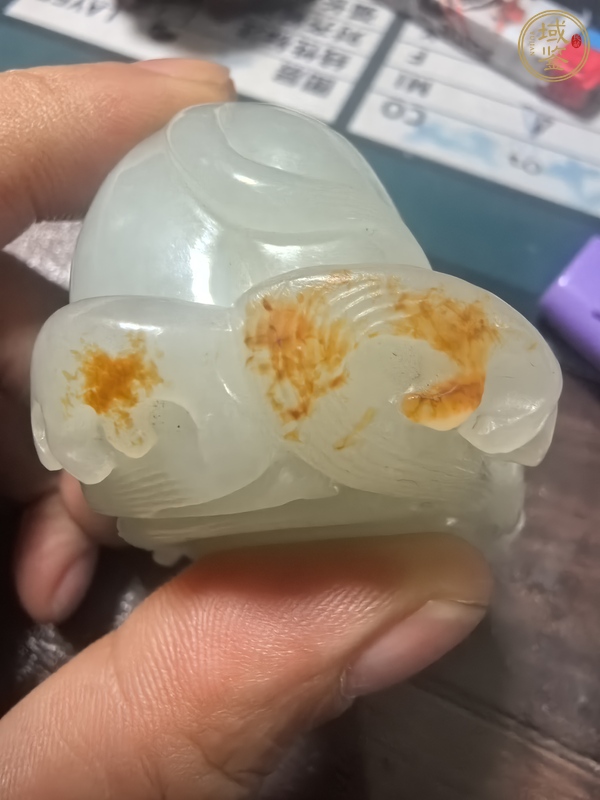古玩玉器童子洗象真品鑒賞圖