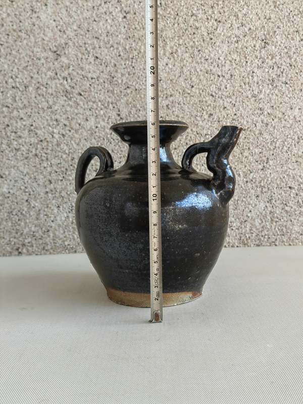古玩陶瓷黑釉執(zhí)壺拍賣，當(dāng)前價(jià)格680元