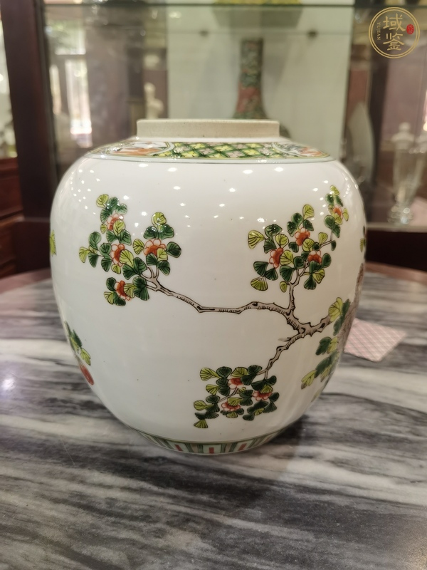 古玩陶瓷花鳥紋五彩罐真品鑒賞圖