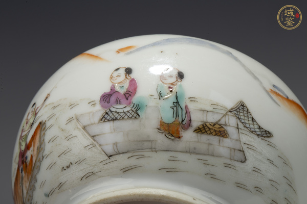 古玩陶瓷晚清·粉彩人物紋水呈真品鑒賞圖