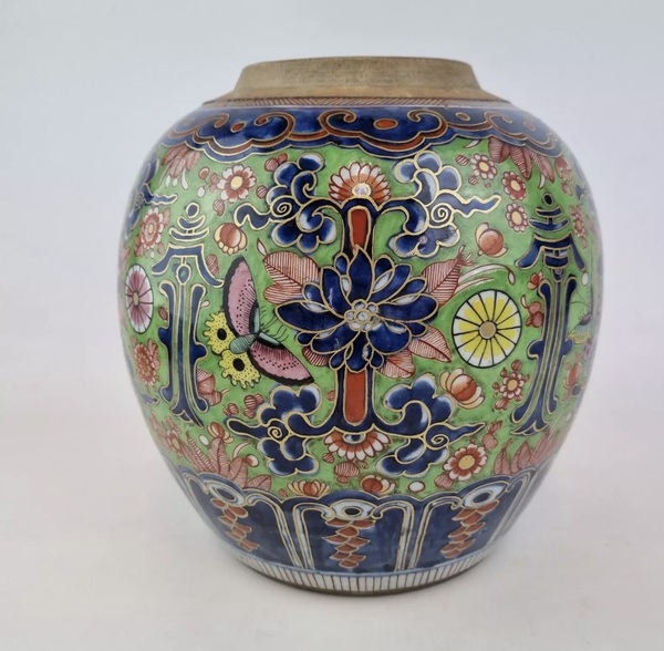 古玩陶瓷清雍正 青花花間壽罐（歐洲加彩）拍賣，當(dāng)前價(jià)格8150元