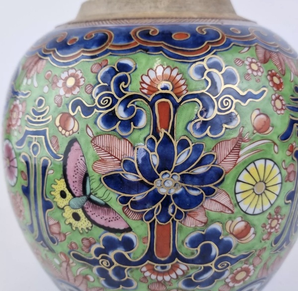古玩陶瓷清雍正 青花花間壽罐（歐洲加彩）拍賣，當(dāng)前價(jià)格8150元