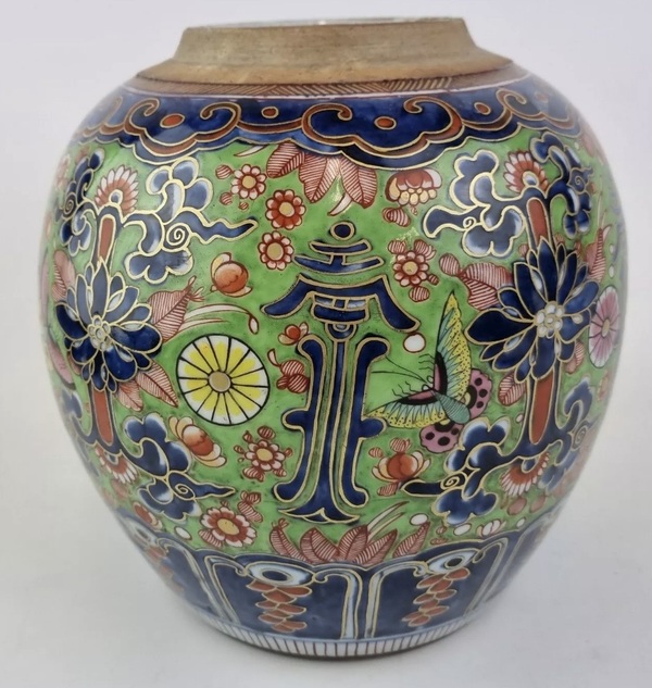 古玩陶瓷清雍正 青花花間壽罐（歐洲加彩）拍賣，當(dāng)前價(jià)格8150元