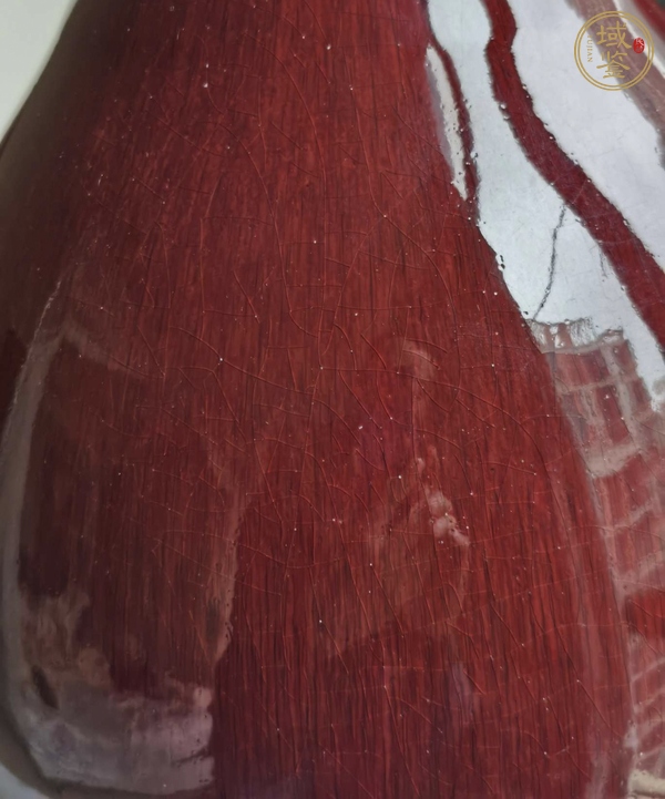 古玩陶瓷窯變紅釉錐把瓶真品鑒賞圖