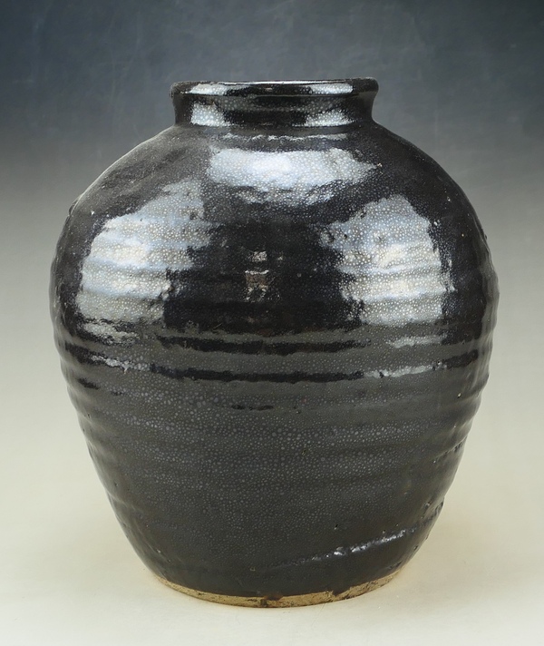 古玩陶瓷明末清初.黑釉油滴罐拍賣，當(dāng)前價格1元