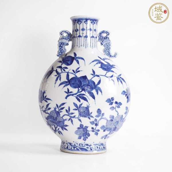 古玩陶瓷青花三多紋抱月瓶，模糊，偏老真品鑒賞圖