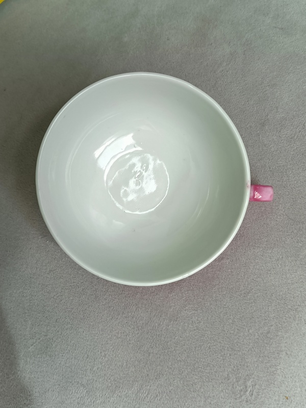 古玩陶瓷胭脂紅匝道雙龍戲珠紋手把杯拍賣，當前價格499元