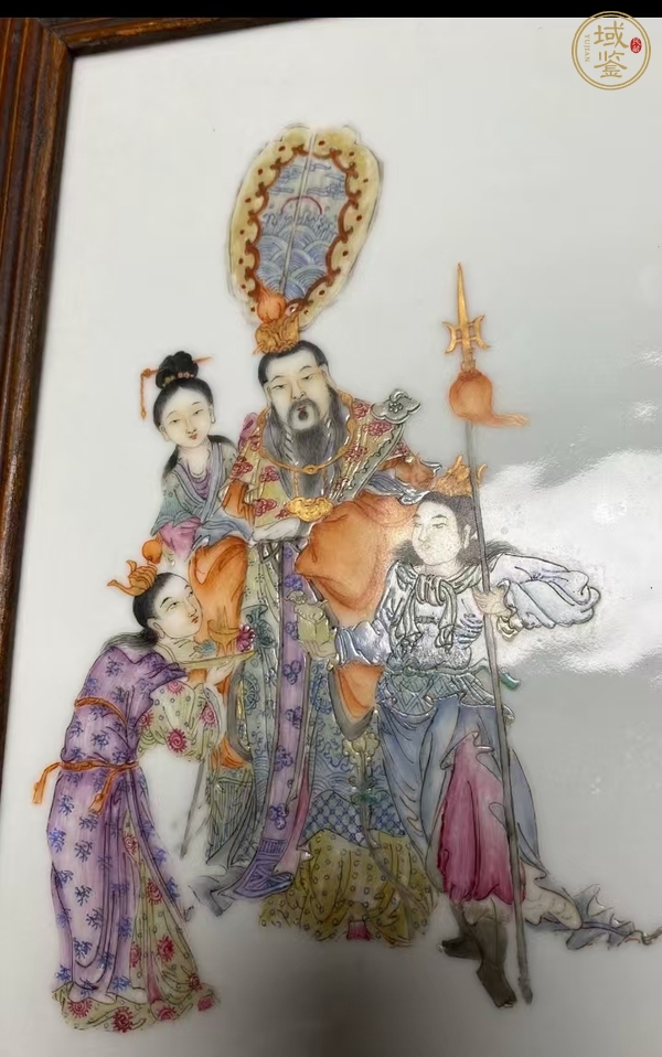 古玩陶瓷人物紋粉彩瓷板畫真品鑒賞圖