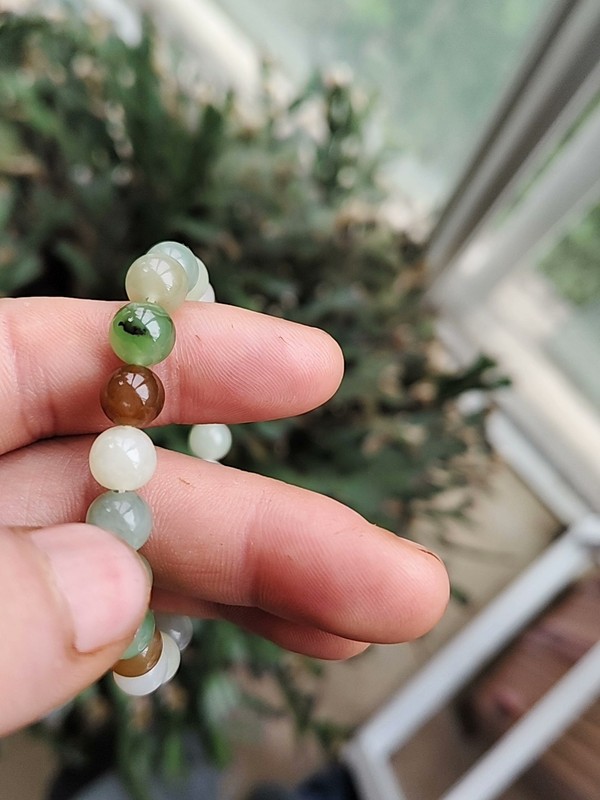古玩玉器天然翡翠珠串拍賣,當前價格380元