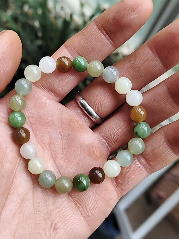古玩玉器天然翡翠珠串拍賣,當前價格380元