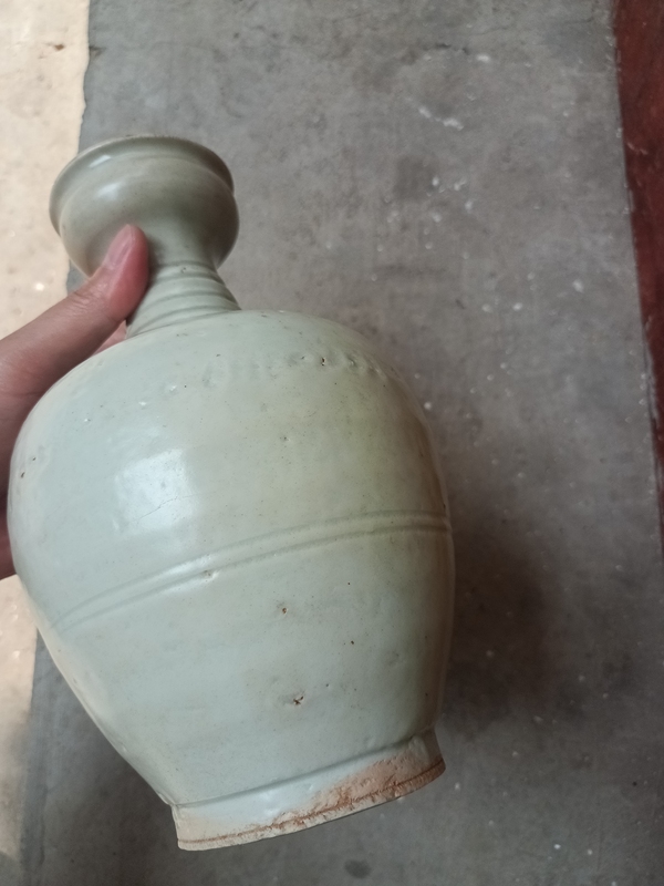 古玩陶瓷宋代將樂窯青釉拿手尊拍賣，當前價格5500元