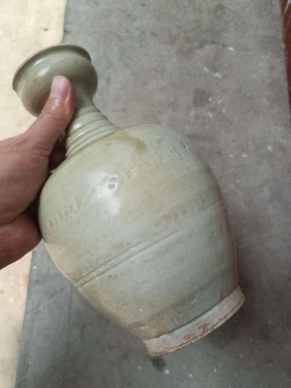 古玩陶瓷宋代將樂窯青釉拿手尊拍賣,當前價格5500元