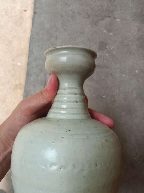 古玩陶瓷宋代將樂窯青釉拿手尊拍賣,當前價格5500元