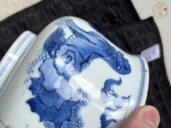 古玩陶瓷青花山水香爐真品鑒賞圖