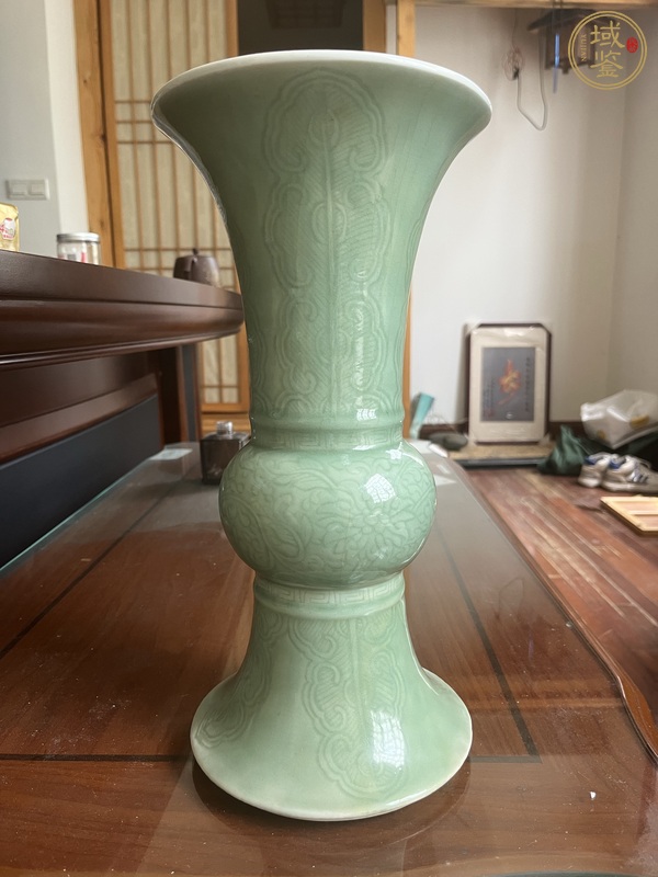 古玩陶瓷青釉鳳尾尊真品鑒賞圖
