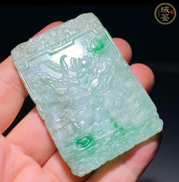 古玩玉器翡翠詩文子牌真品鑒賞圖