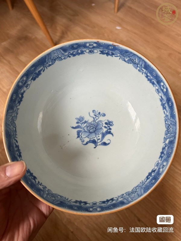古玩陶瓷青花加彩開(kāi)窗人物碗真品鑒賞圖