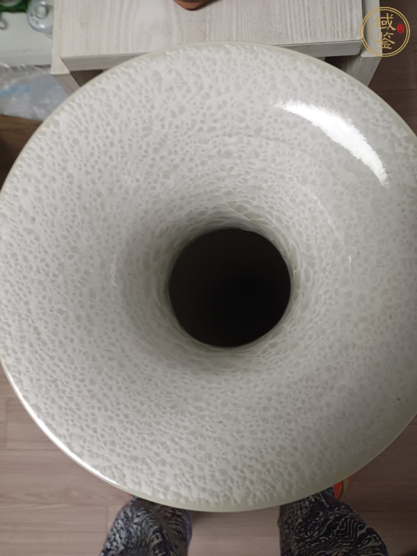 古玩陶瓷白釉結(jié)晶花卉紋瓶真品鑒賞圖