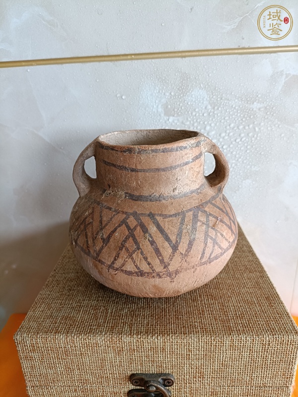 古玩陶瓷彩繪雙耳罐真品鑒賞圖