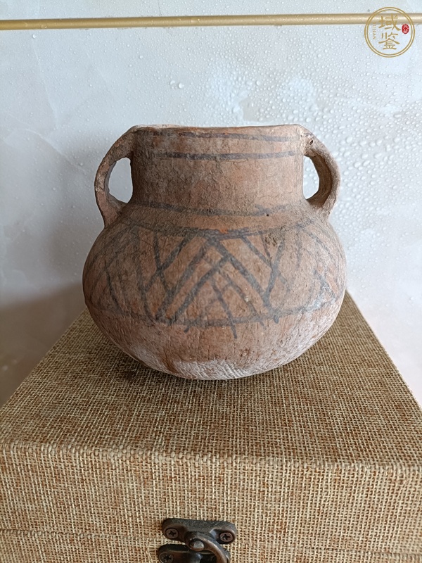 古玩陶瓷彩繪雙耳罐真品鑒賞圖