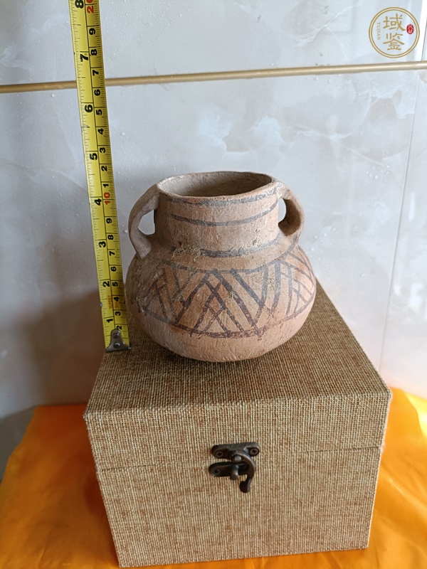 古玩陶瓷彩繪雙耳罐真品鑒賞圖