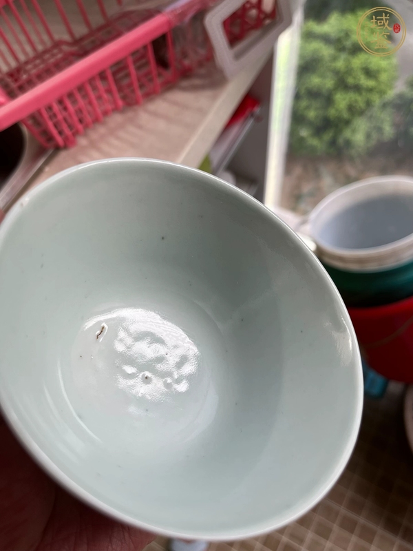 古玩陶瓷清中期青花蓋碗真品鑒賞圖