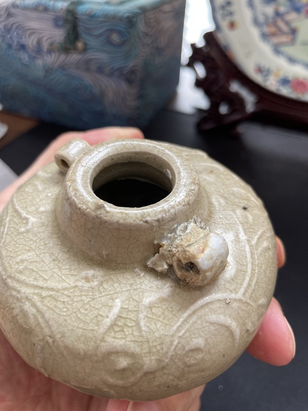 古玩陶瓷印花雙耳罐拍賣，當(dāng)前價格500元