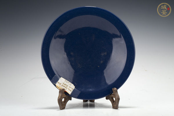 古玩陶瓷清中晚·霽藍(lán)釉高足盤真品鑒賞圖